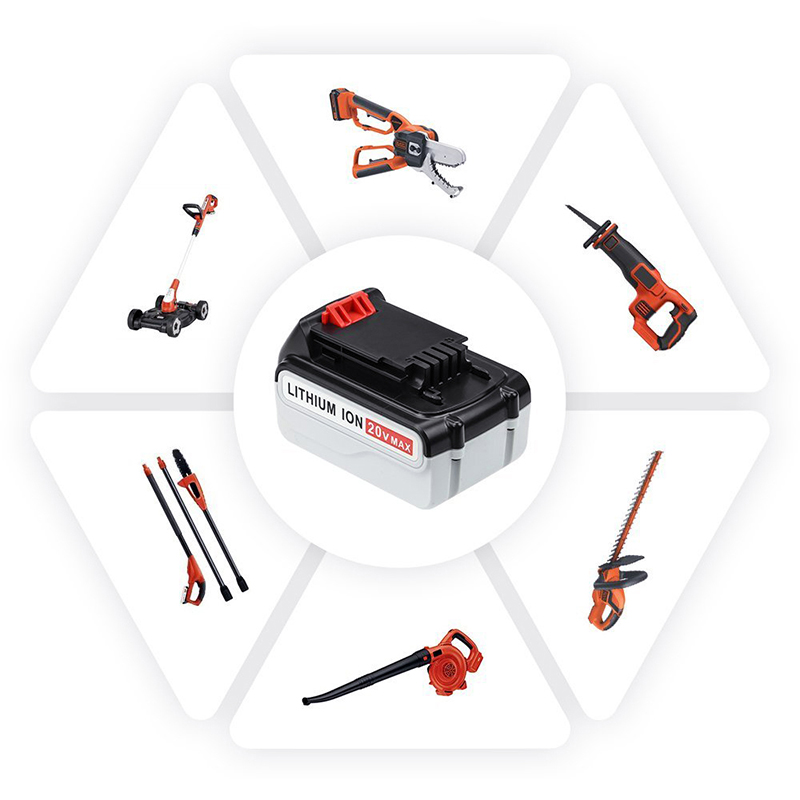 Li-ion 20V 5000mAh Baterii de înlocuire Instrumente fără fir pentru Black \u0026 Decker LB20, LBX20, LBX4020, LB2X4020